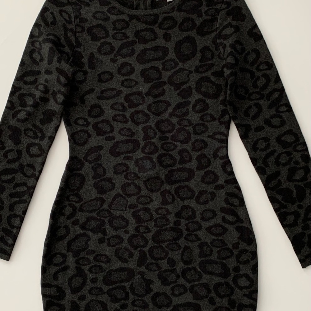 Gray and Black leopard print dress